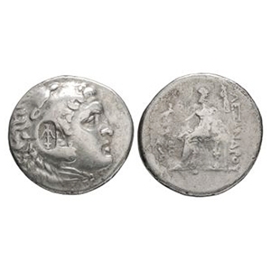 Ancient Greek Coins - Macedonia - Alexander III (the Great) - Countermarked Zeus AR Tetradrachm