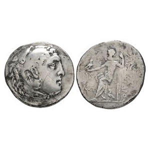 Ancient Greek Coins - Macedonia - Alexander III (the Great) - Countermarked Zeus AR Tetradrachm