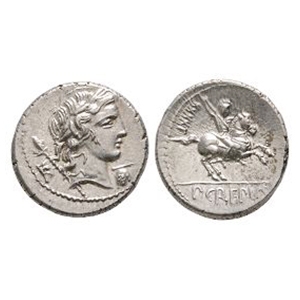 Ancient Roman Republican Coins - Pub Crepusius - Horseman AR Denarius