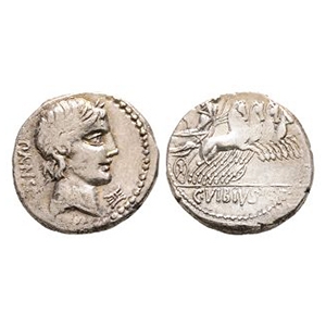 Ancient Roman Republican Coins - C Vibius C f Pansa - Minerva AR Denarius