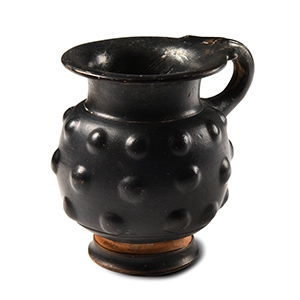 Greek Black-Glazed Pinecone Jug
