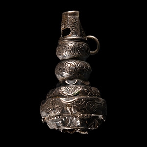 Victorian Silver Baby Rattle with Whistle