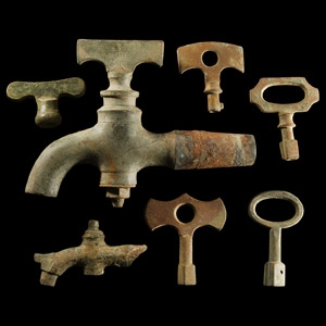 Post Medieval Bronze Barrel Tap and Key Collection