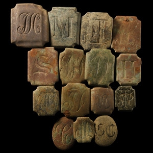 Post Medieval Bronze Initialled Mount Collection