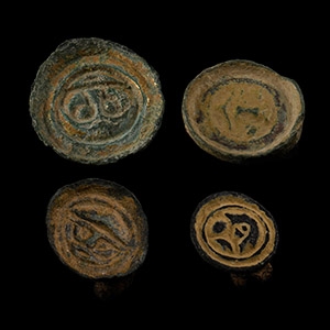 Anglo-Saxon Bronze Helmetted Head Button Brooch Collection