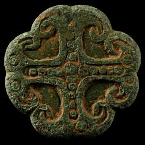 Medieval Bronze Cross Fleury Mount