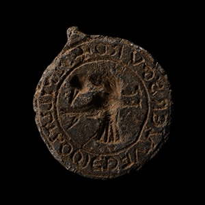 Large Medieval Personal Lead Seal Matrix of Thomas Wersgurd