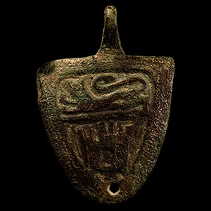 Medieval Large Gilt Bronze Knights Heraldic Horse Harness Pendant