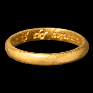 Post Medieval Gold Thy vertue is thy honor Posy Ring
