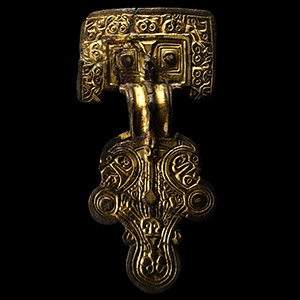 Published Anglo-Saxon Gilt Bronze Great Square-Headed Brooch