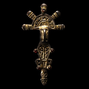 Ostrogothic Silver-Gilt Radiate-Headed Brooch