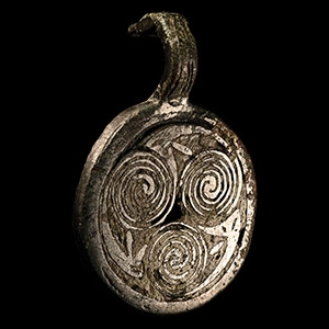 Large Anglo-Saxon Silvered Bronze Hanging Bowl Mount