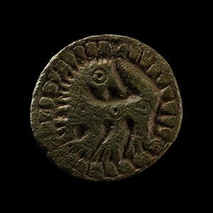 Anglo-Saxon Bronze Regardant Beast Brooch