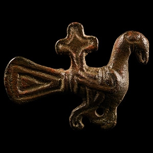 Viking Bronze Bird Brooch with Cross
