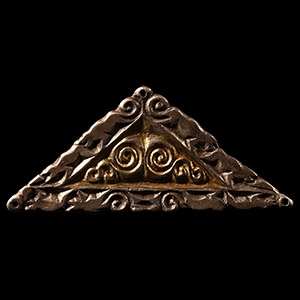 Late Roman Silver-Gilt Triangular Belt Mount with Lions