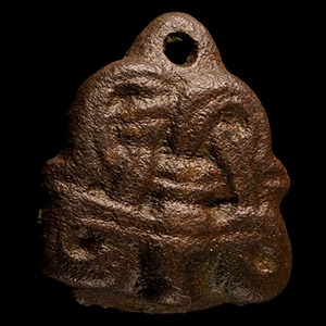 Anglo-Scandinavian Viking Bronze Stirrup Mount with Interlaced Serpents