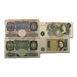 Banknotes - England - £1 (3) and £5 Banknotes [4]