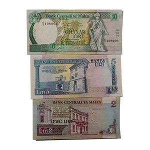 Banknotes - Malta - 1994 - 2, 5 and 10 Liri [3]