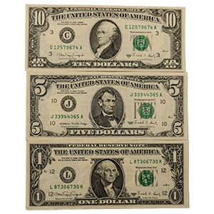 Banknotes - USA - $1 to $10 Banknote Group [3]
