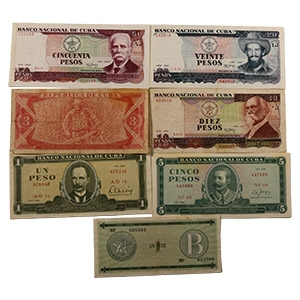 Banknotes - Cuba - 1 to 50 Pesos Banknote Group [7]