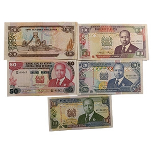 Banknotes - Kenya - 10 to 200 Shillings Banknote Group [5]