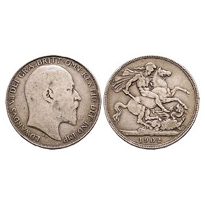 English Milled Coins - Edward VII - 1902 - AR Crown