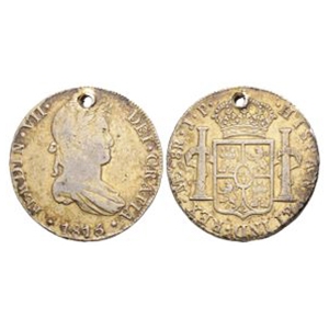 World Coins - Peru - Ferdinand VII - 1815/4 - AR Pillar 8 Reales
