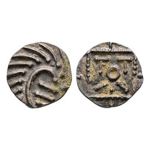 Anglo-Saxon Coins - Continental Issues - Series E - Porcupine TOTII AR Sceatta