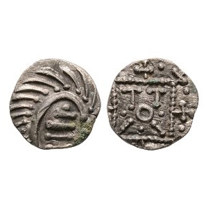 Anglo-Saxon Coins - Continental Issues - Series E - Porcupine TOTII AR Sceatta