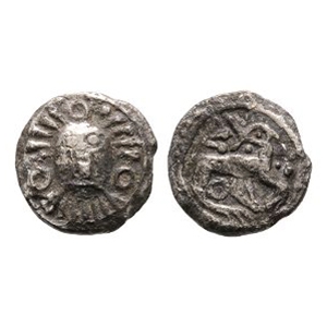 Anglo-Saxon Coins - Continental Issues - Series X - Woden Head AR Sceatta