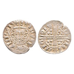 English Medieval Coins - Henry III - Canterbury / Nicole - Long Cross AR Penny