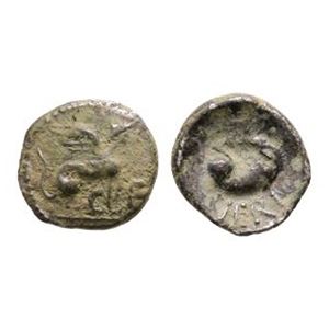 Celtic Iron Age Coins - Atrebates and Regni - Verica - Sphinx AR Minim