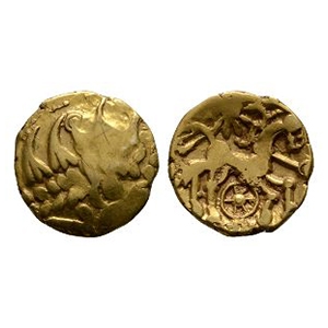 Celtic Iron Age Coins - Atrebates and Regni - Selsey Dahlia Gold Quarter Stater
