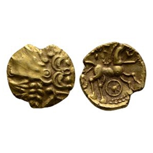Celtic Iron Age Coins - Atrebates and Regni - Selsey Dahlia Gold Quarter Stater