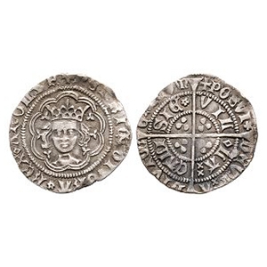 English Medieval Coins - Henry VI - Calais - Rosette Mascle AR Halfgroat