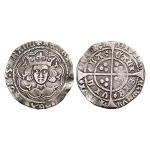 English Medieval Coins - Henry VI - Calais - Pinecone Mascle AR Groat