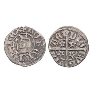 Scottish Coins - Robert II - Edinburgh - AR Halfpenny