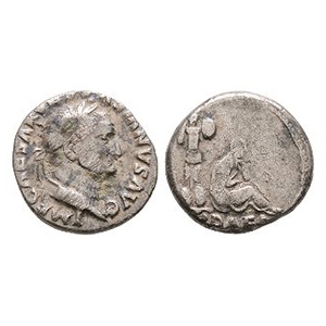 Ancient Roman Imperial Coins - Vespasian - Judea Captive AR Denarius