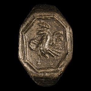 Tudor Period Bronze Signet Ring with Cockerel