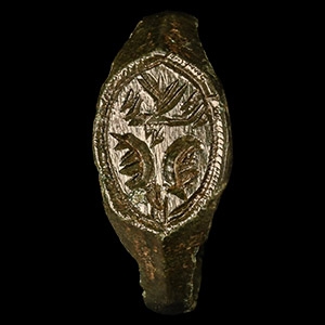 Medieval Bronze Ring with Foliage