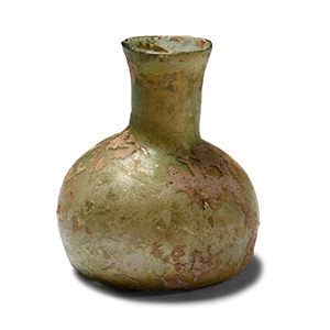 Roman Green Glass Bottle
