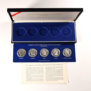 World Coins - Caribbean Development Bank - Cased 10th Anniversary Silver Proof Set [5]