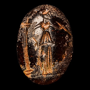 Hellenistic Glass Gem with Goddess