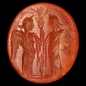Roman Carnelian Gemstone with Two Victories