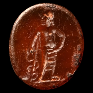 Roman Carnelian Gemstone with Asclepius