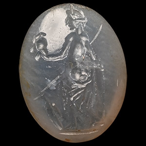 Roman Chalcedony Gemstone with Aphrodite Kallipygos
