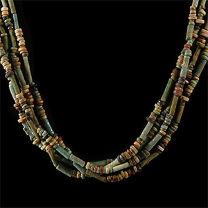 Multi-Stranded Faience Mummy Bead Necklace