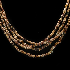 Egyptian Multi-Stranded Faience Mummy Bead Necklace