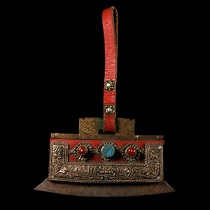 Large Tibetan Fire Steel with Pouch and Flints