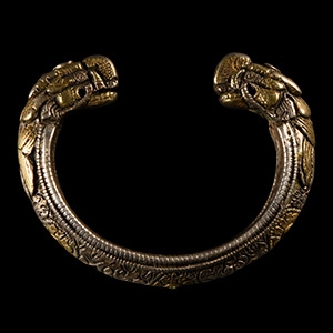 Bhutan Part Gilded Bracelet with Dragon Terminals